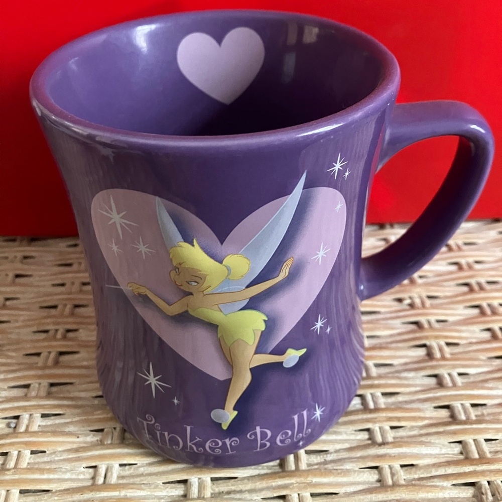 16oz purple Tinkerbell Mug with hearts! - Picture 2 of 5